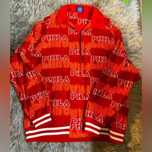 Vintage Philadelphia Phillies Spell Out Jacket Denim 4XL DELF